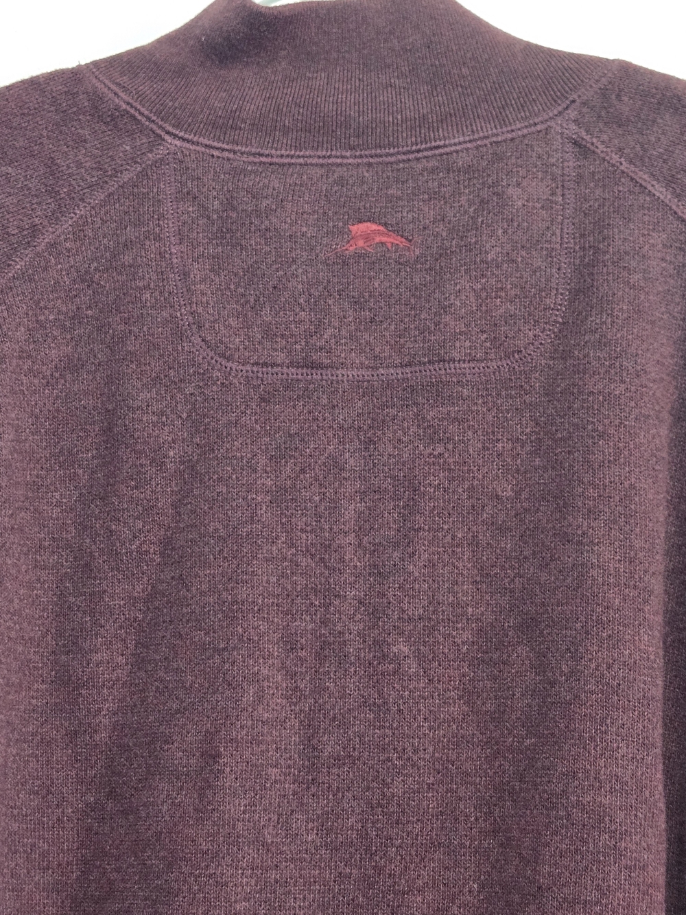 Tommy Bahama Mens Medium Burgundy Quarter Zip Pullover Sweater Cotton - Picture 7 of 7